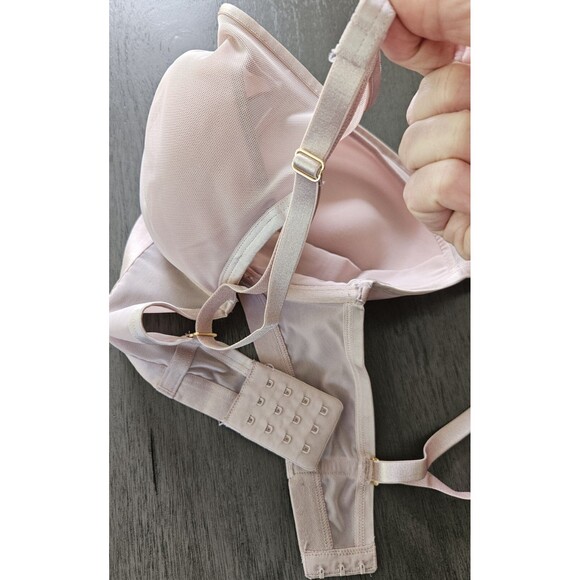 Soma Lightest Lift Mesh Plunge Bra Size 36DD Pink Adjustable Light Padding - Picture 3 of 7